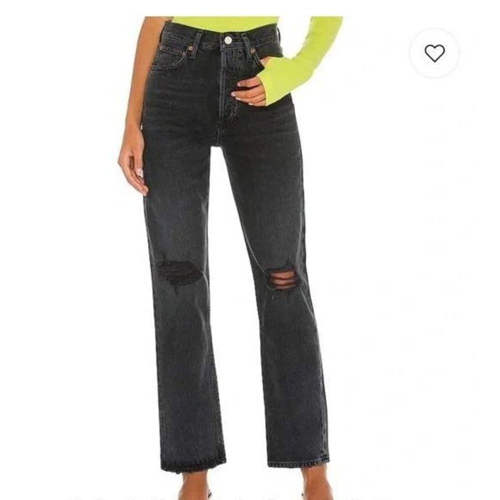 AGOLDE Womens 90s Pinch‎ Distressed 100% Cotton Denim Button Jeans  Sz 25x29